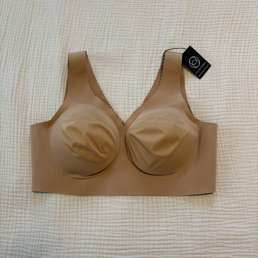 NWT Evelyn & Bobbie The Evelyn Bra Brown 2XL Wirefree Seamless Comfort Bra